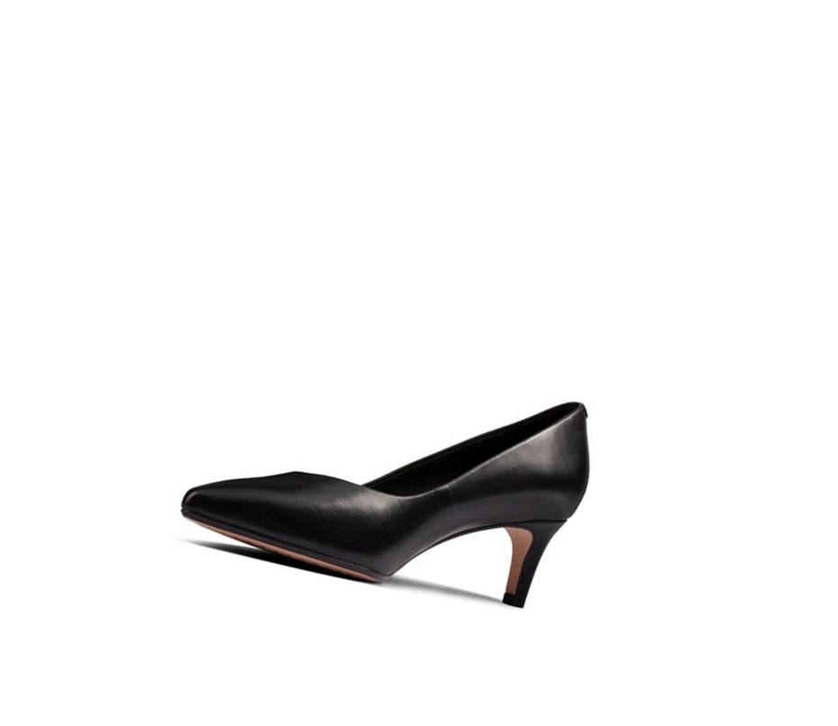 Tacones Clarks Laina 55 Court Cuero Mujer Negras | BDYI-72045