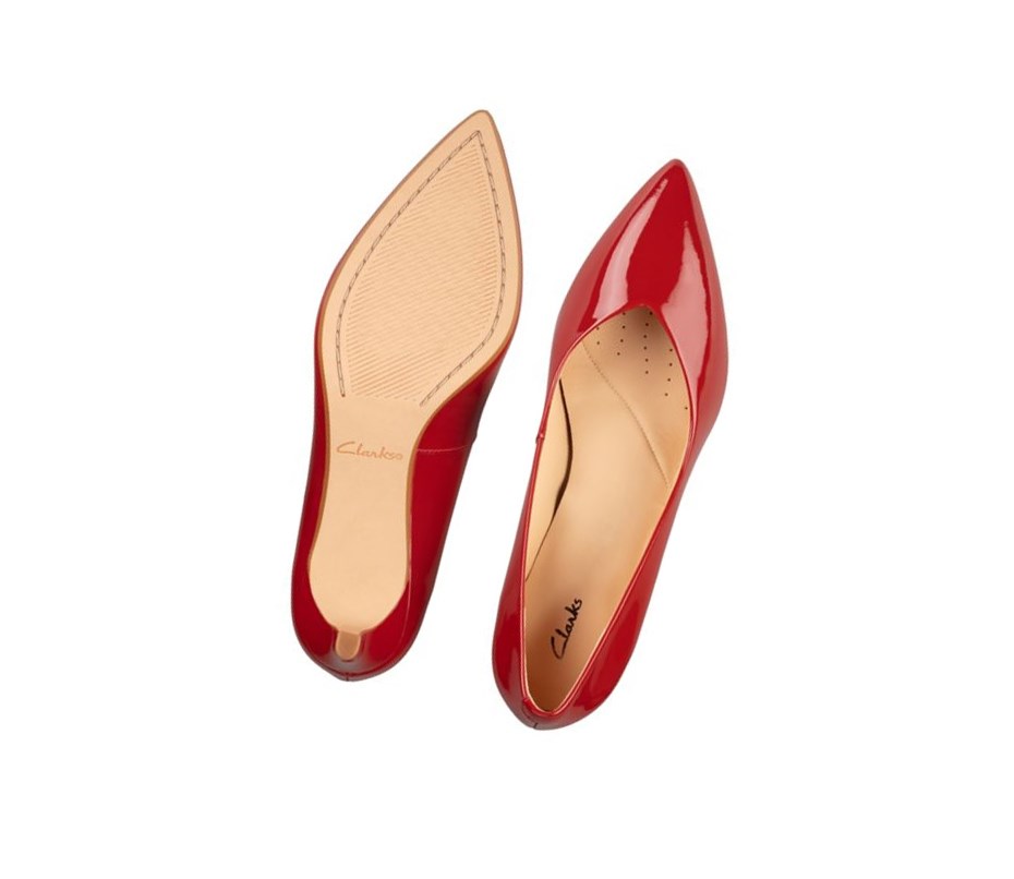 Tacones Clarks Laina 55 Court Gamuza Mujer Rojas | LGQJ-41257