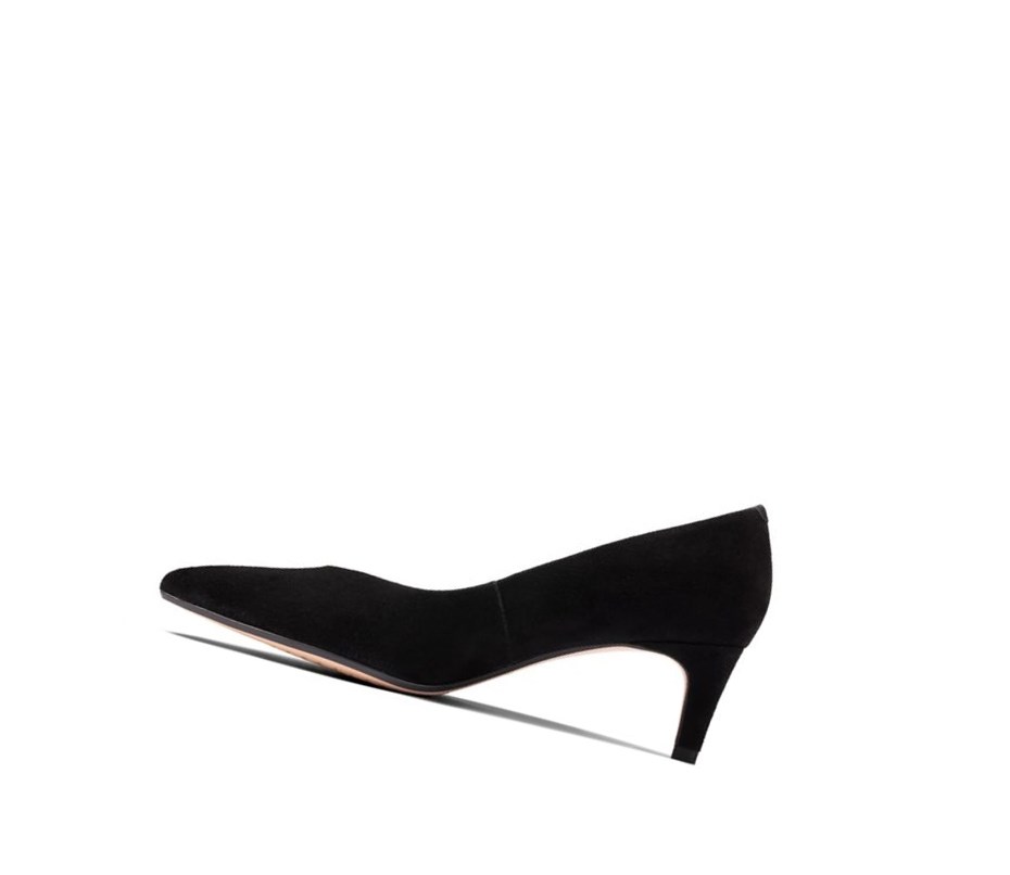 Tacones Clarks Laina 55 Court Gamuza Mujer Negras | LZFS-32901