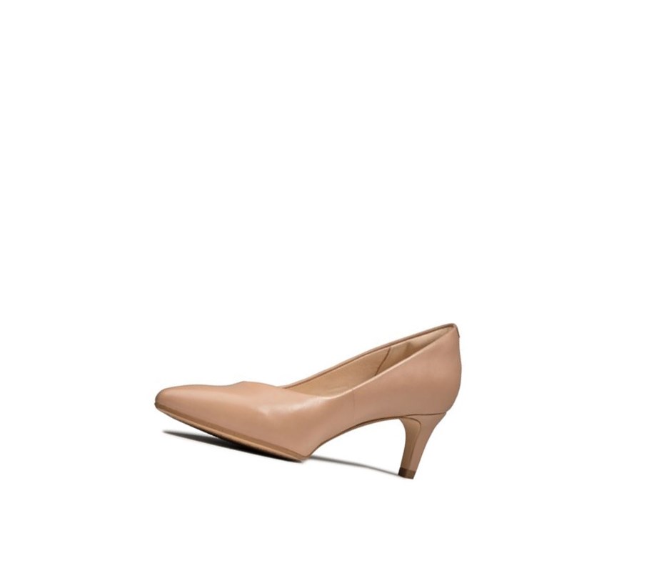 Tacones Clarks Laina 55 Cuero Mujer Arena | UNMO-63215