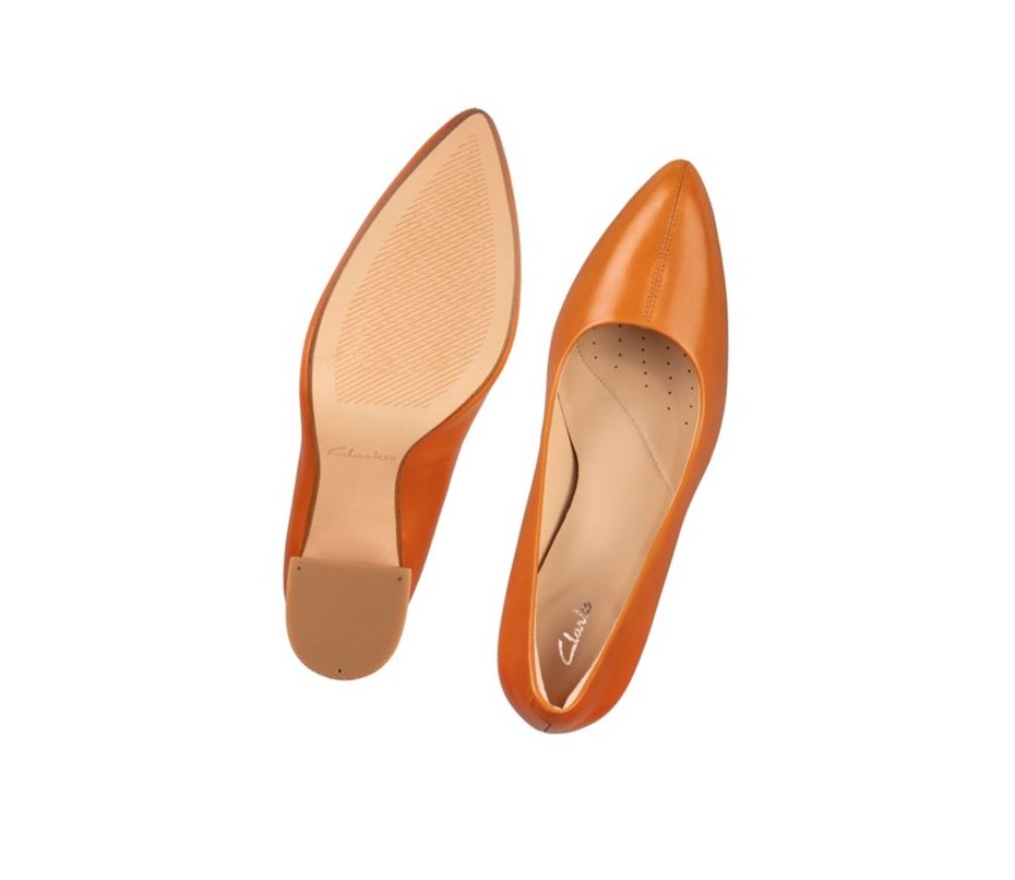 Tacones Clarks Laina 85 Court Cuero Mujer Naranjas | HJKS-60915