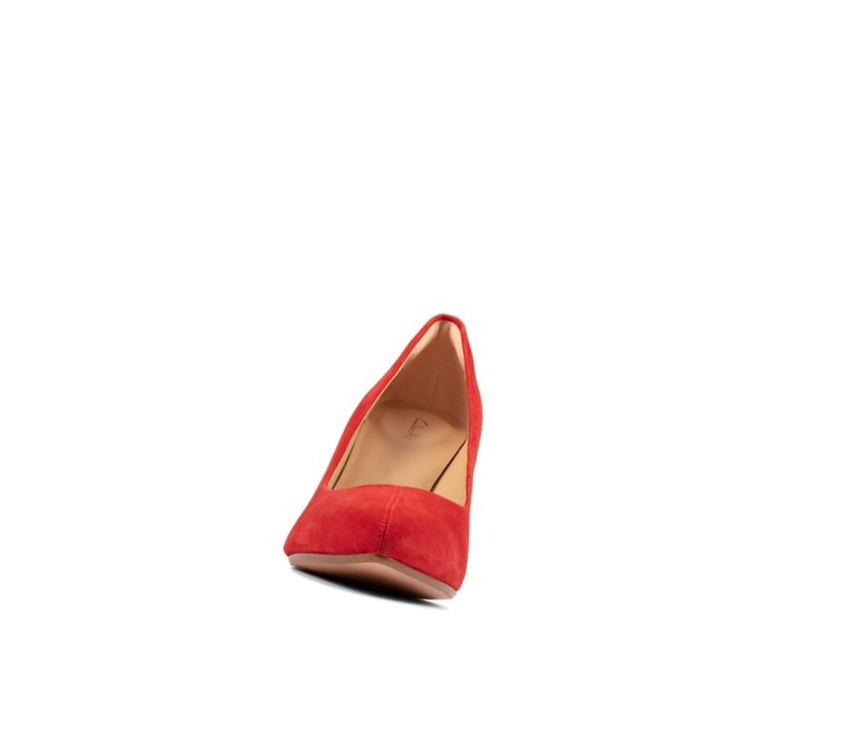 Tacones Clarks Laina 85 Court Gamuza Mujer Rojas | GIXR-56124