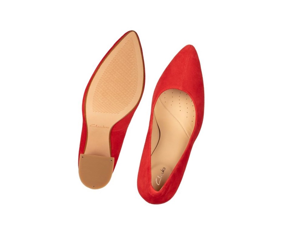 Tacones Clarks Laina 85 Court Gamuza Mujer Rojas | GIXR-56124