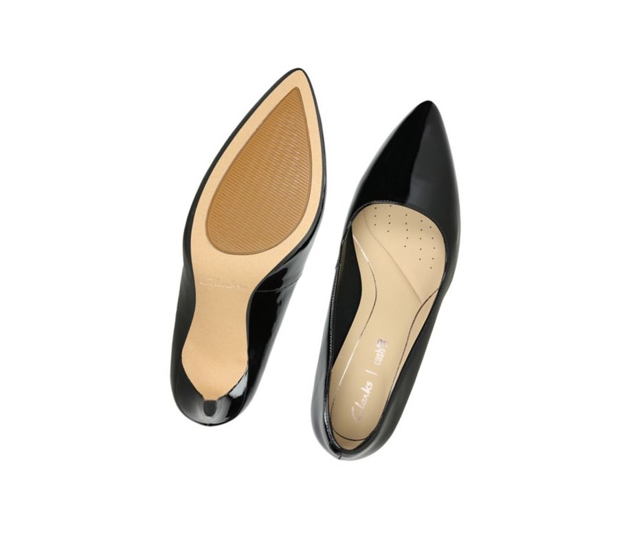 Tacones Clarks Laina Rae Charol Cuero Mujer Negras | KNGE-43026