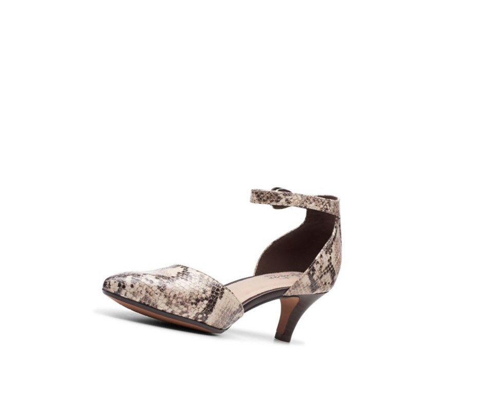 Tacones Clarks Linvale Edyth Mujer Beige Serpent | DWMQ-73640