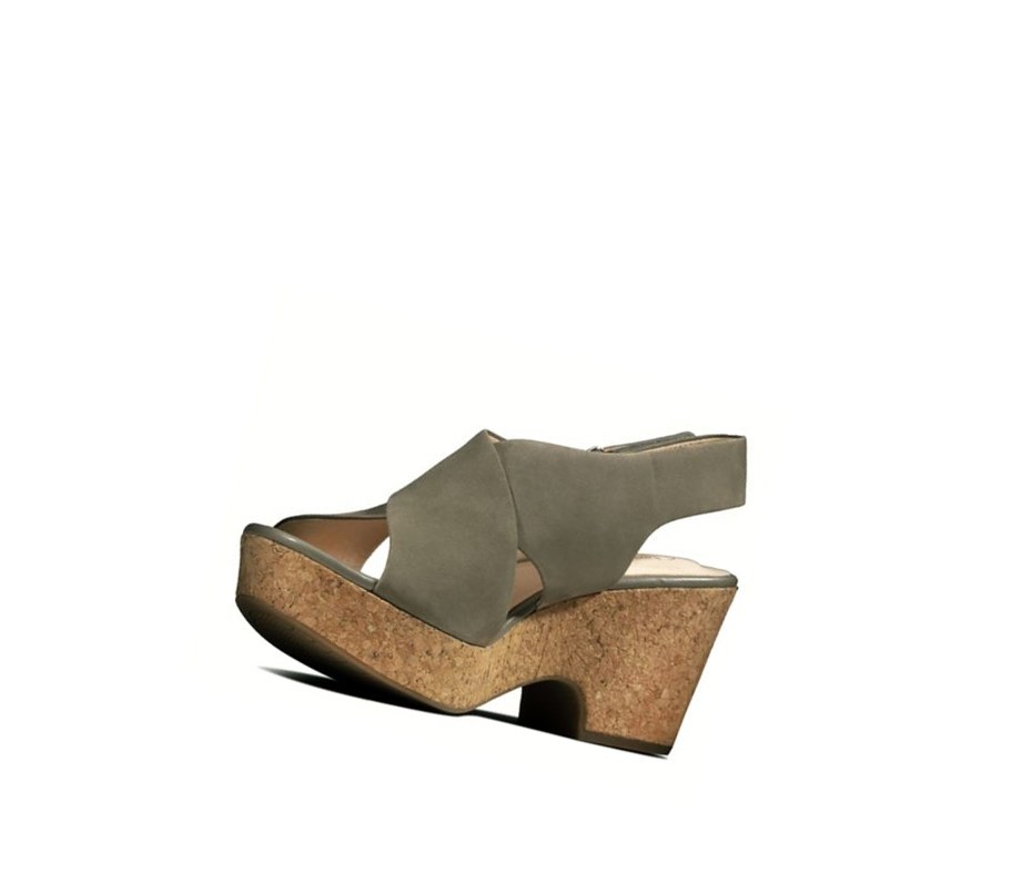 Tacones Clarks Maritsa Lara Nubuck Mujer Verde Oliva | HZTW-83245