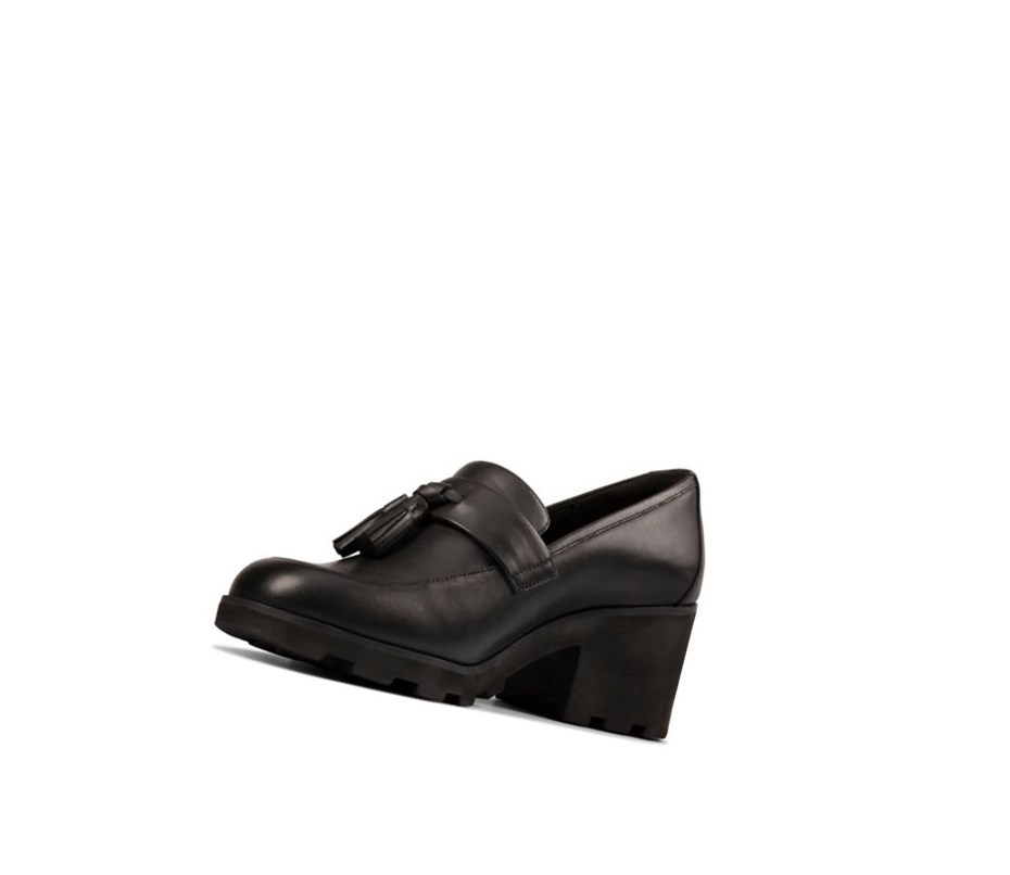 Tacones Clarks Rene Cuero Mujer Negras | CMYB-97064