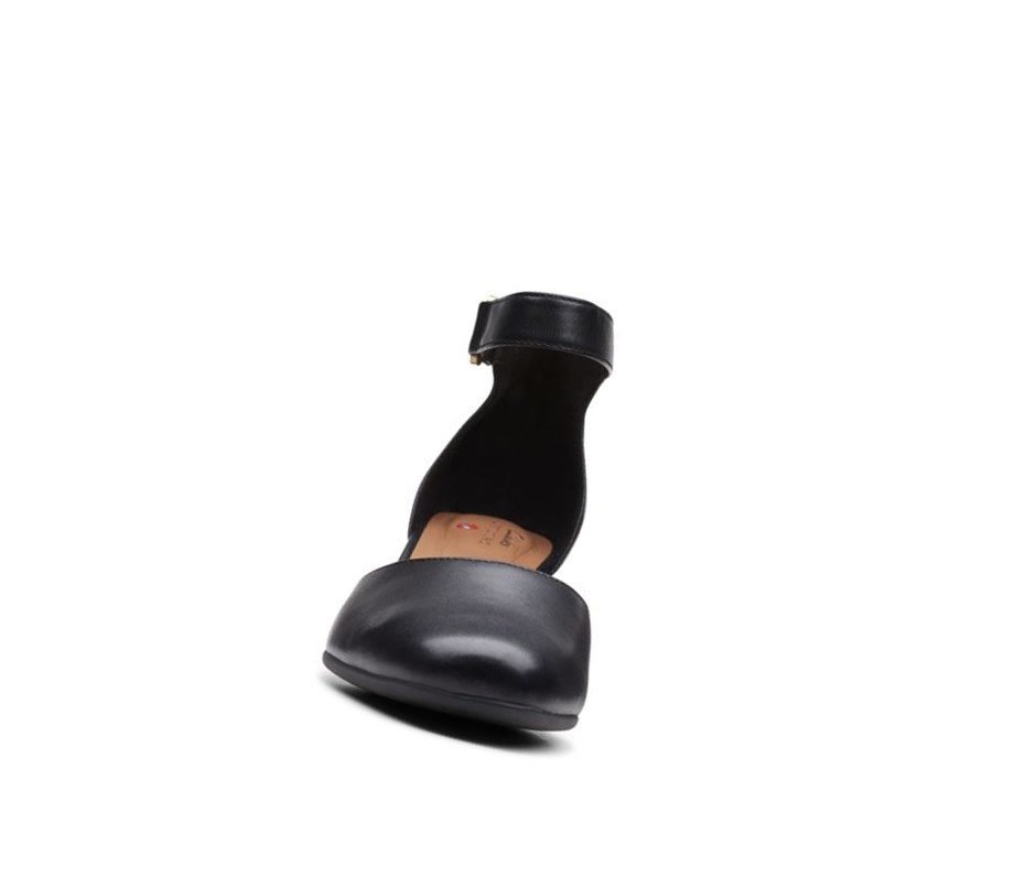 Tacones Clarks Un Cosmo Correa Cuero Mujer Negras | FQZC-89501