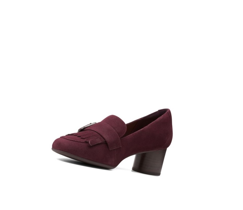 Tacones Clarks Un Cosmo Go Gamuza Mujer Burdeos | SHXR-05247