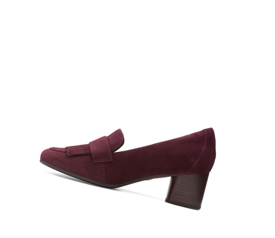 Tacones Clarks Un Cosmo Go Gamuza Mujer Burdeos | SHXR-05247