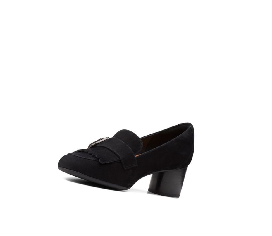 Tacones Clarks Un Cosmo Go Gamuza Mujer Negras | ZHFY-26804