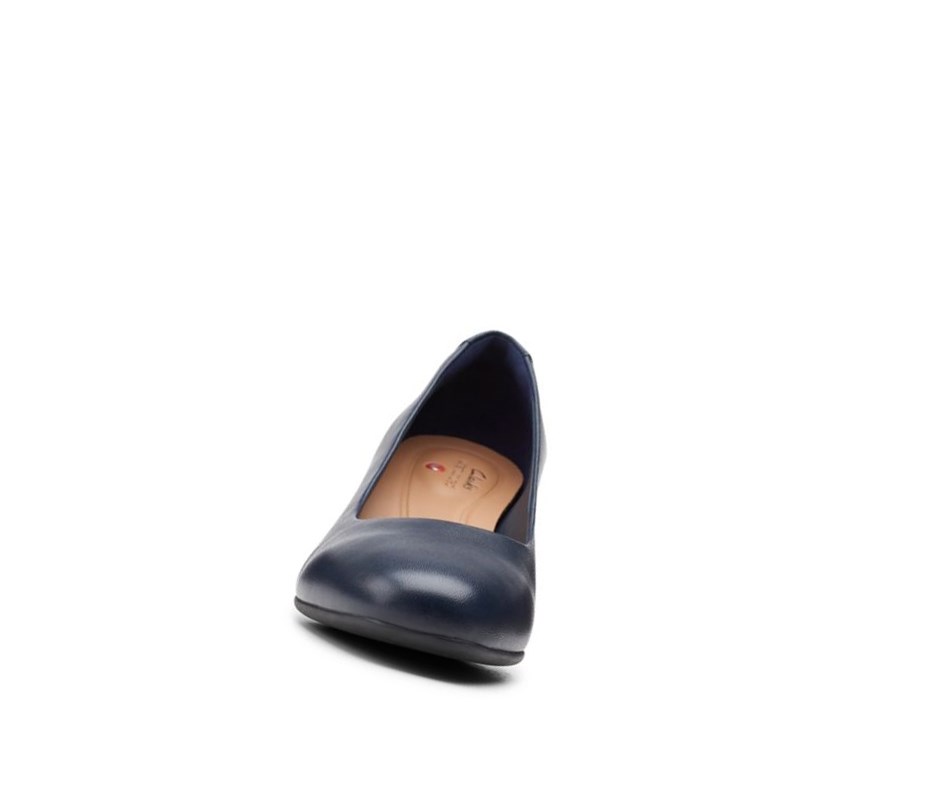 Tacones Clarks Un Cosmo Vestido Cuero Mujer Azul Marino | AZFH-81945