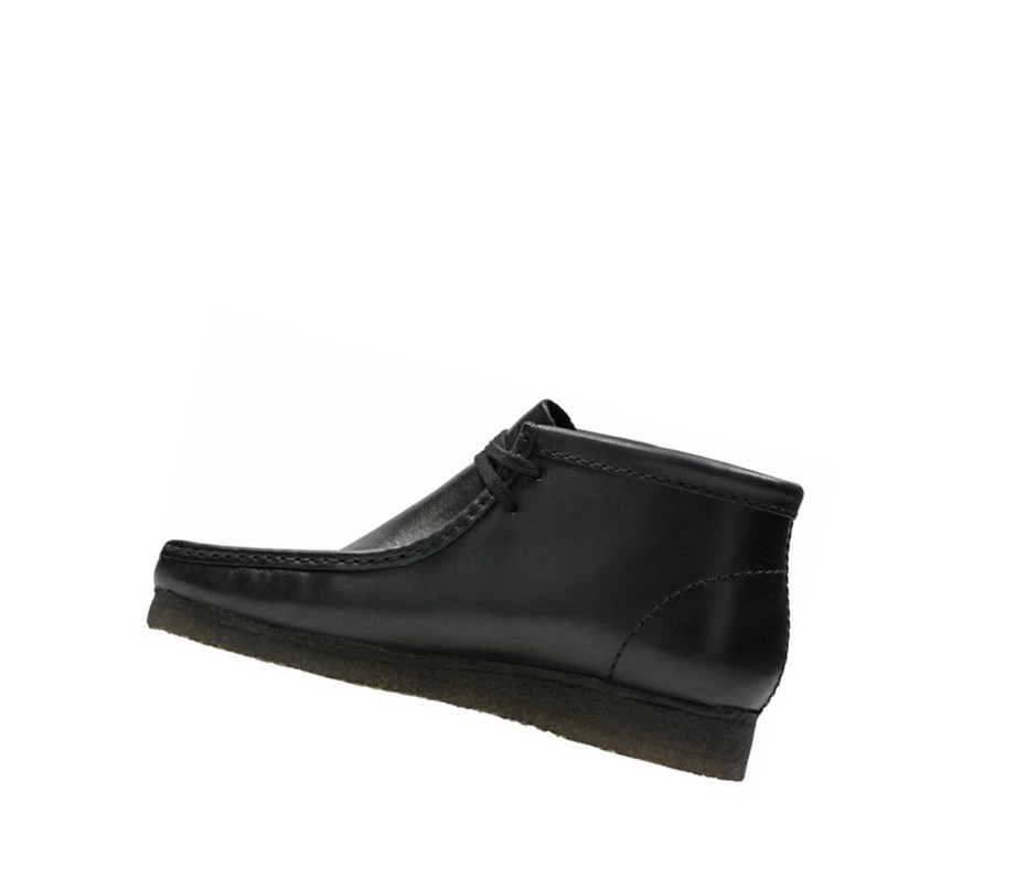 Wallabee Clarks Originales Cuero Hombre Negras | FWUR-14205