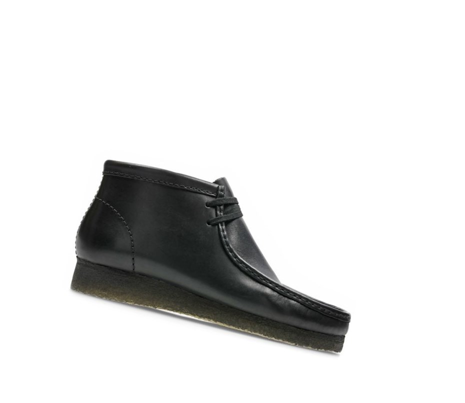 Wallabee Clarks Originales Cuero Hombre Negras | FWUR-14205