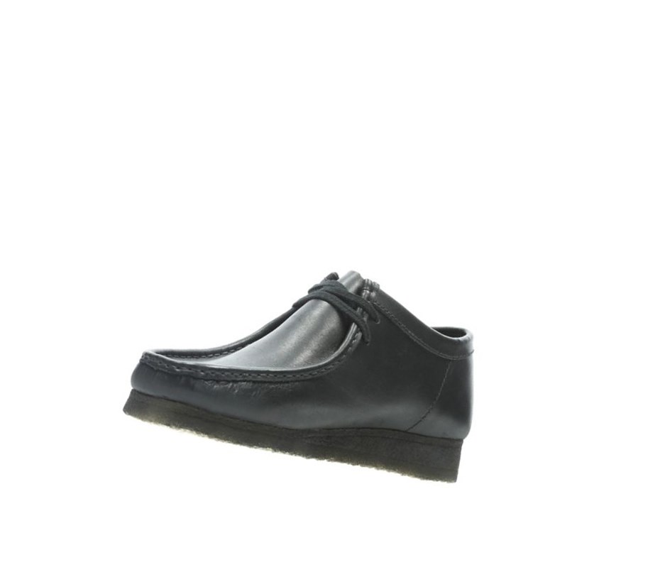 Wallabee Clarks Originales Cuero Hombre Negras | VALY-54861