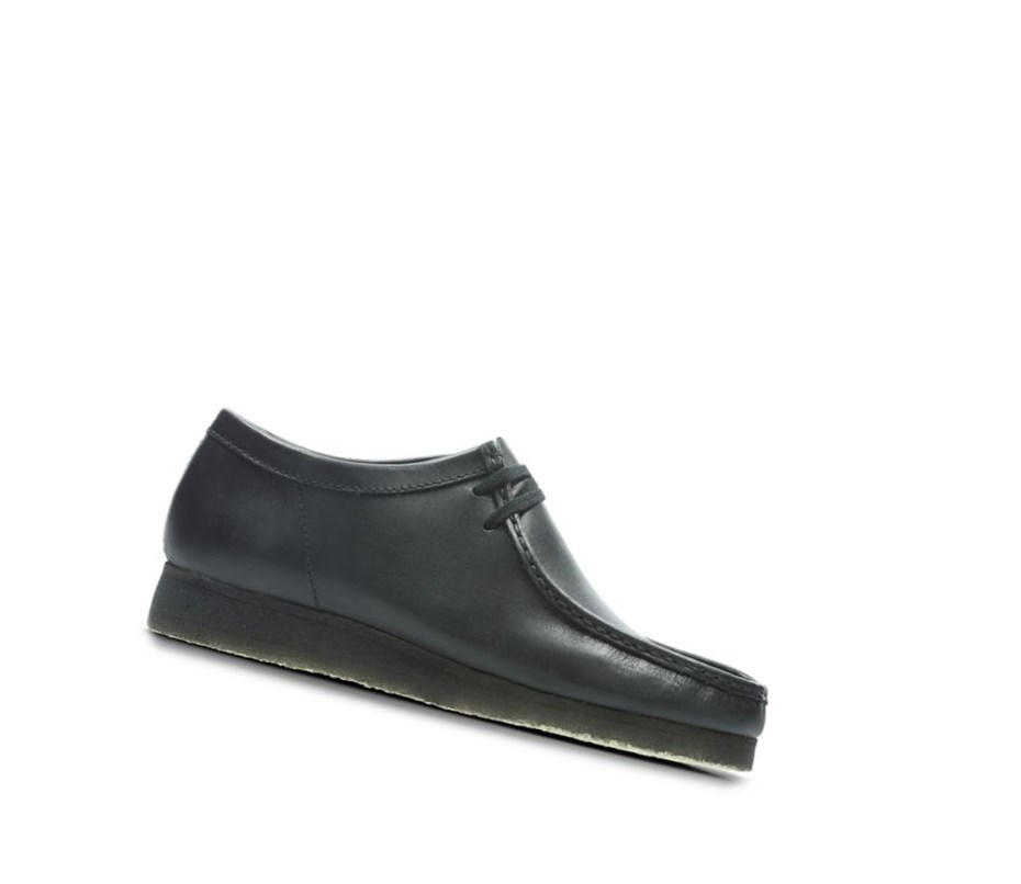 Wallabee Clarks Originales Cuero Hombre Negras | VALY-54861