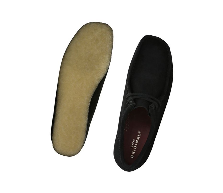 Wallabee Clarks Originales Gamuza Hombre Negras | SQLI-26035