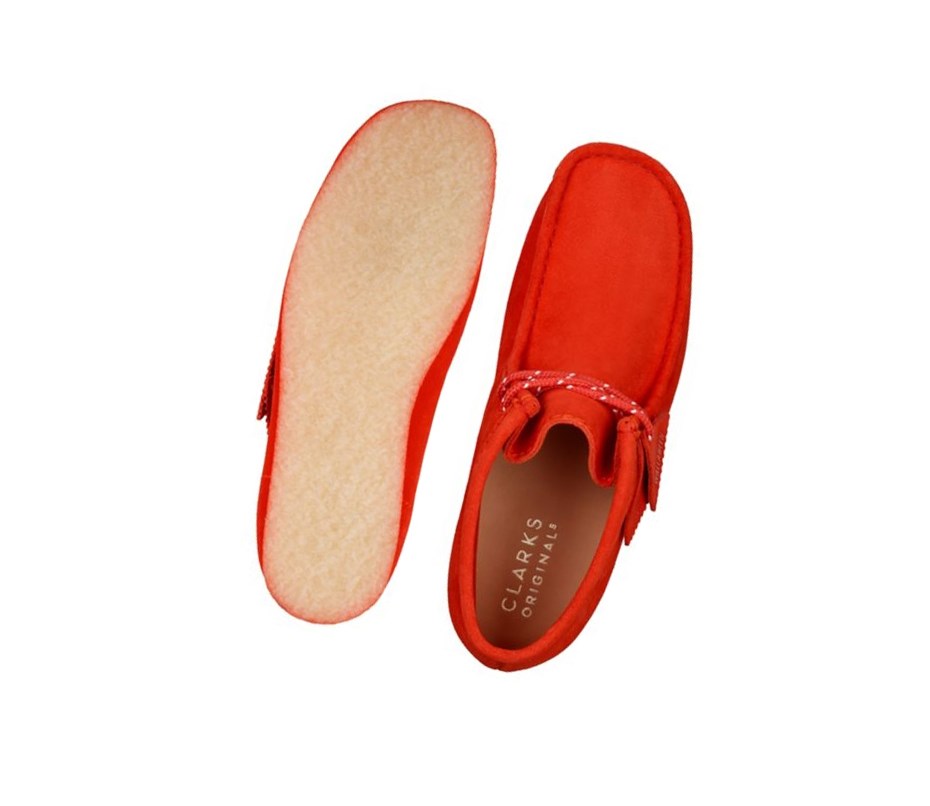 Wallabee Clarks Originales Gamuza Hombre Rojas | WMDK-87539