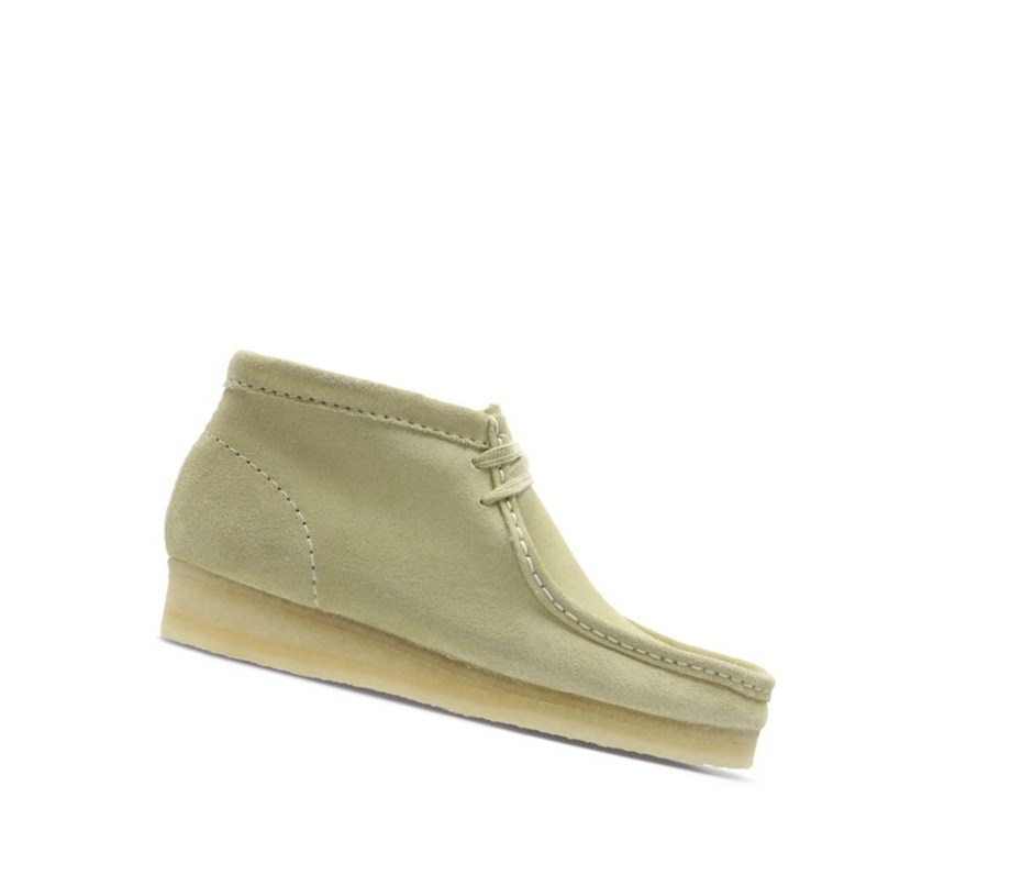 Wallabee Clarks Originales Gamuza Mujer Verde Claro | BFQG-43167