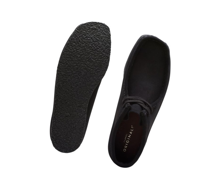 Wallabee Clarks Originales Gamuza Mujer Negras | EYLZ-86327