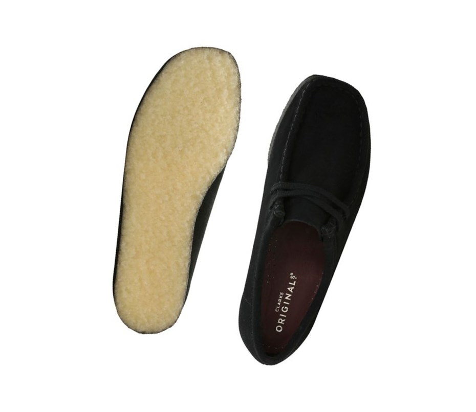 Wallabee Clarks Originales Gamuza Mujer Negras | IRNG-80675