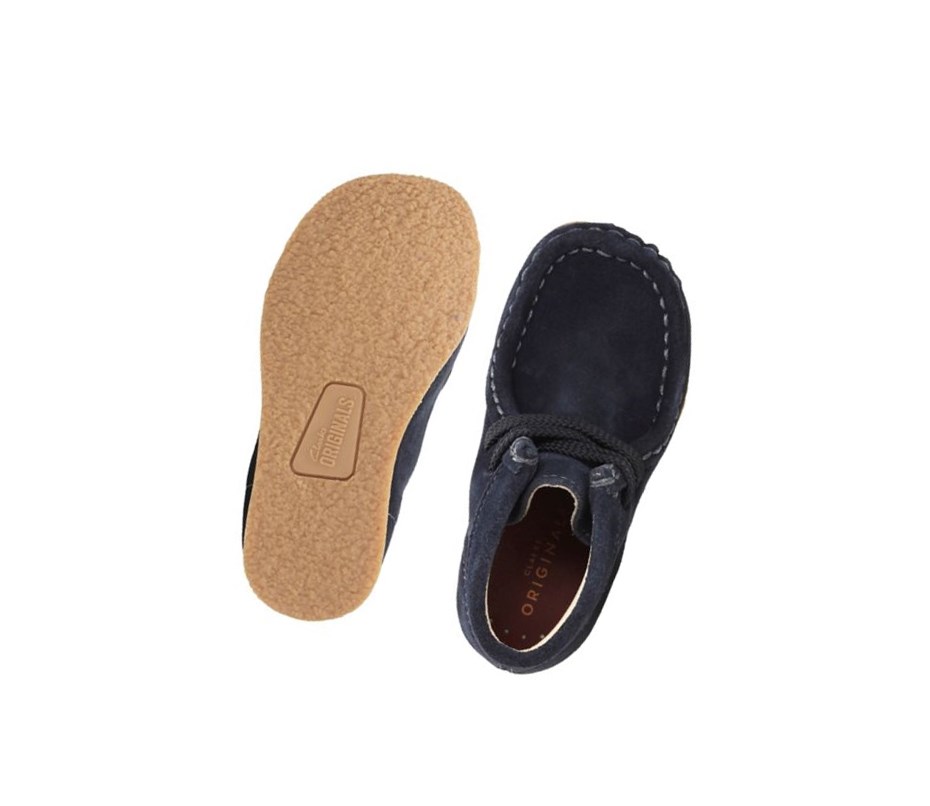 Wallabee Clarks Originales Gamuza Niño Azul Marino | TDHS-39685