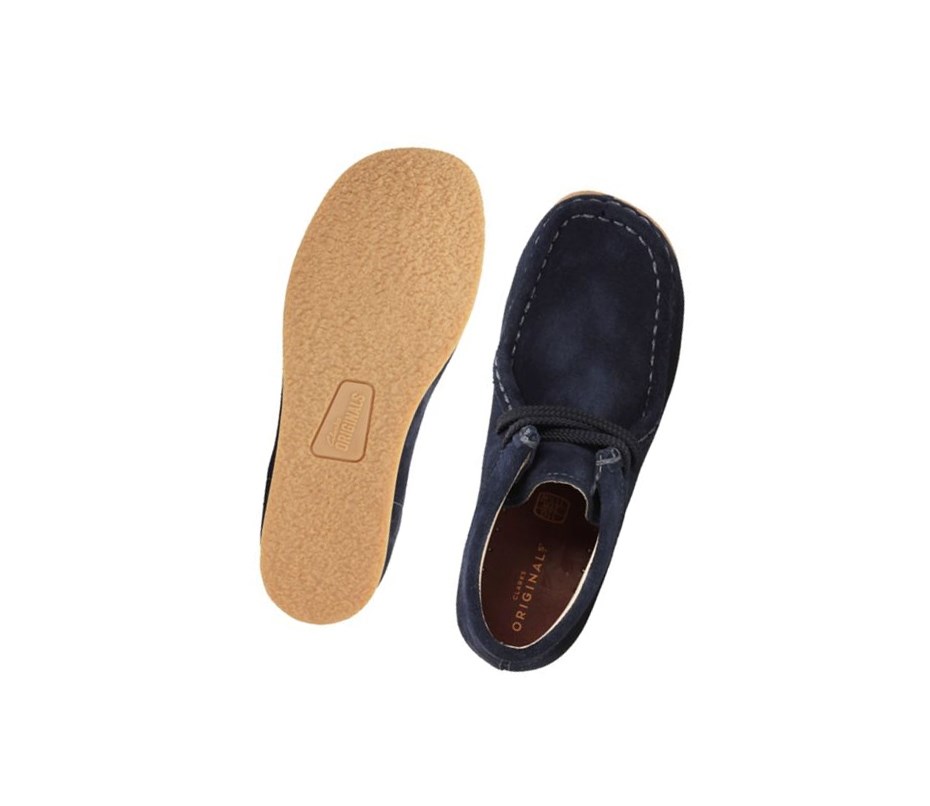 Wallabee Clarks Originales Gamuza Niño Azul Marino | ZKMW-58769