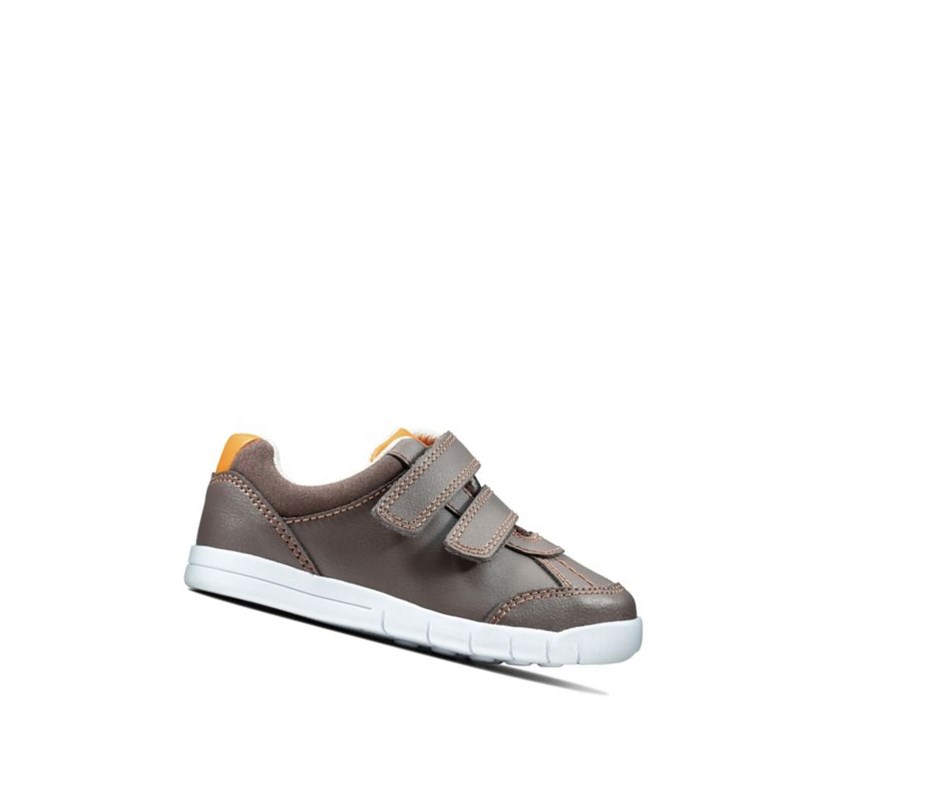 Zapatillas Casuales Clarks Emery Sky Cuero Niño Marrones | CIJG-12784