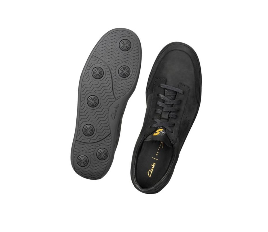 Zapatillas Casuales Clarks Hero Air Encaje Nubuck Hombre Negras | IXQO-41368