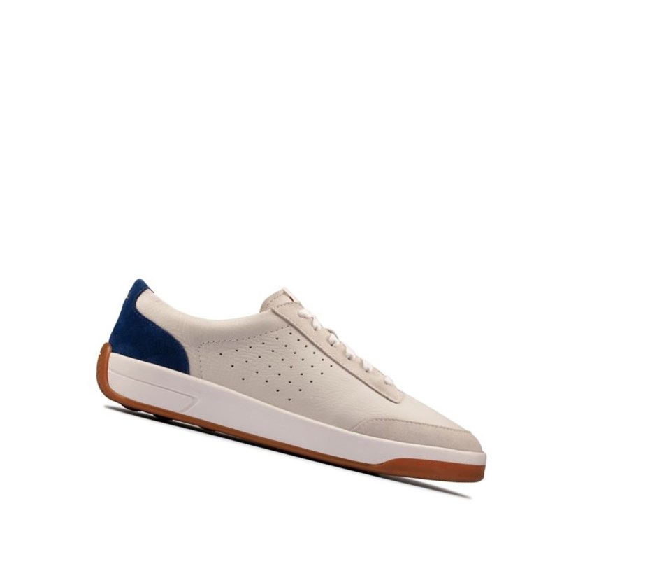 Zapatillas Casuales Clarks Hero Air Encaje Hombre Blancas Azules | JTBF-41209