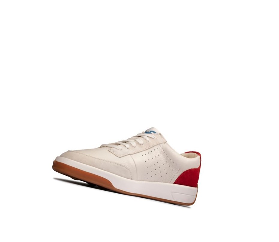 Zapatillas Casuales Clarks Hero Air Encaje Hombre Blancas Rojas | OHBT-37862