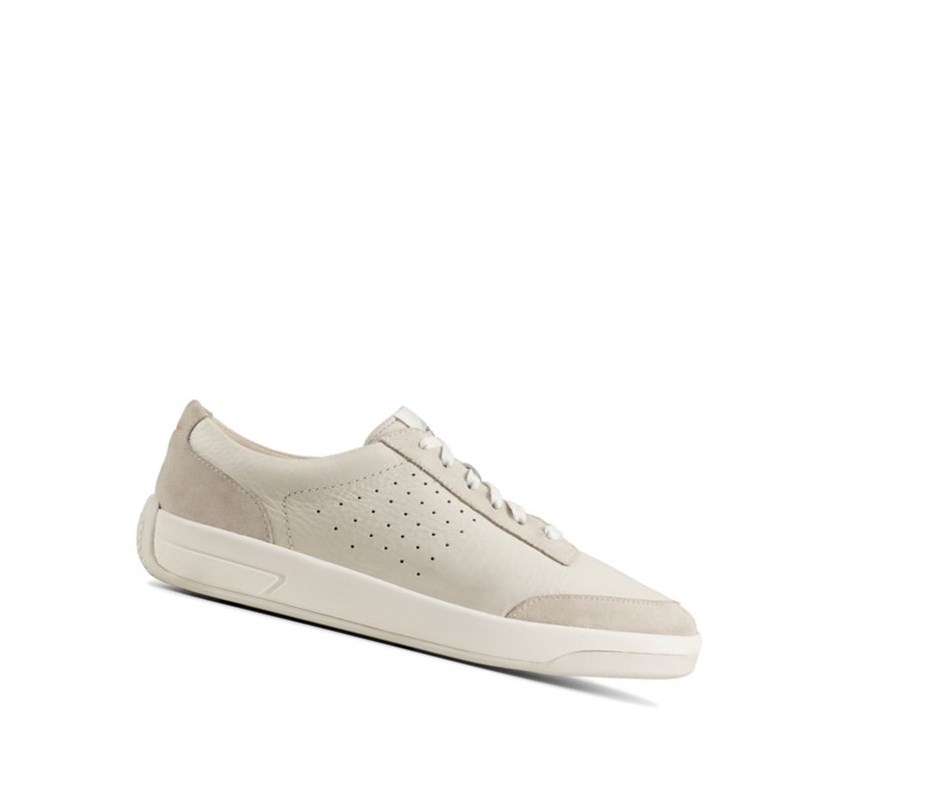 Zapatillas Casuales Clarks Hero Air Encaje Cuero Hombre Blancas | TXFP-07362