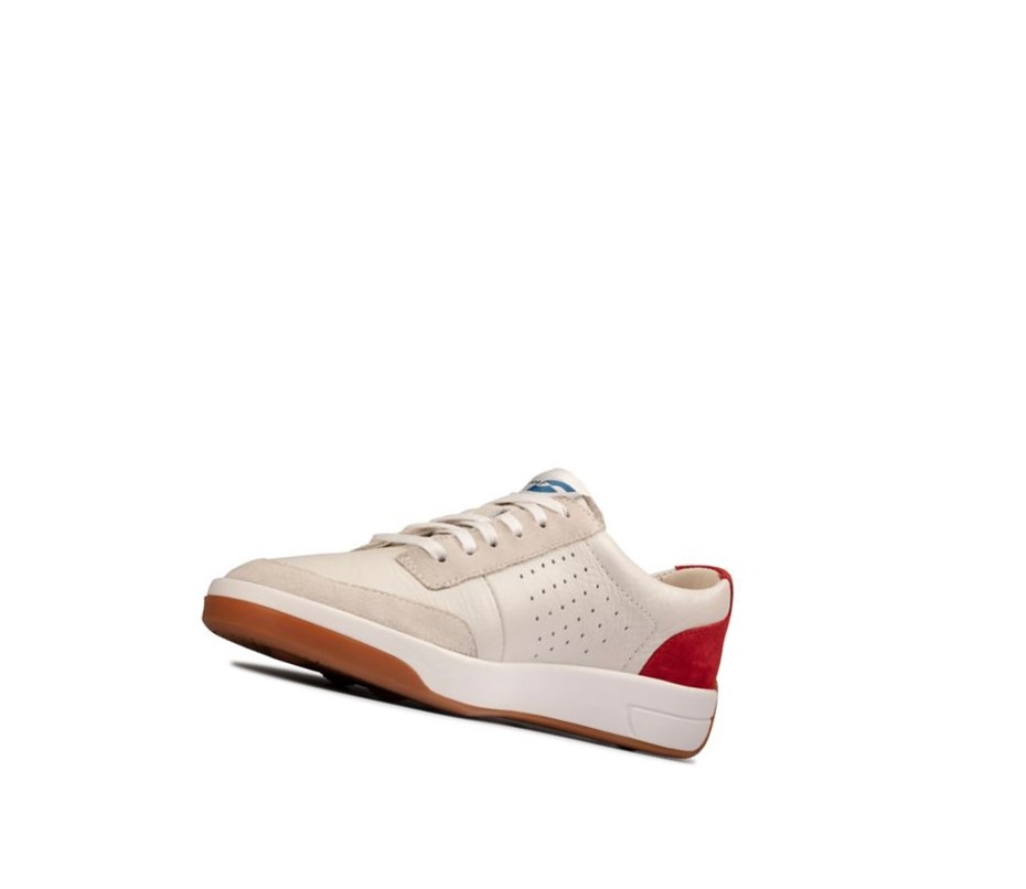 Zapatillas Casuales Clarks Hero Air Encaje Mujer Blancas Rojas | YHTO-63405