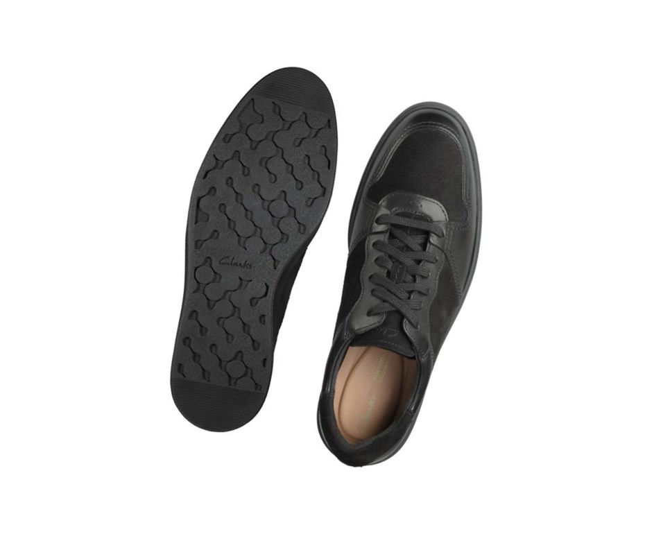 Zapatillas Casuales Clarks Hero Jump Gamuza Hombre Negras | QZAB-64750