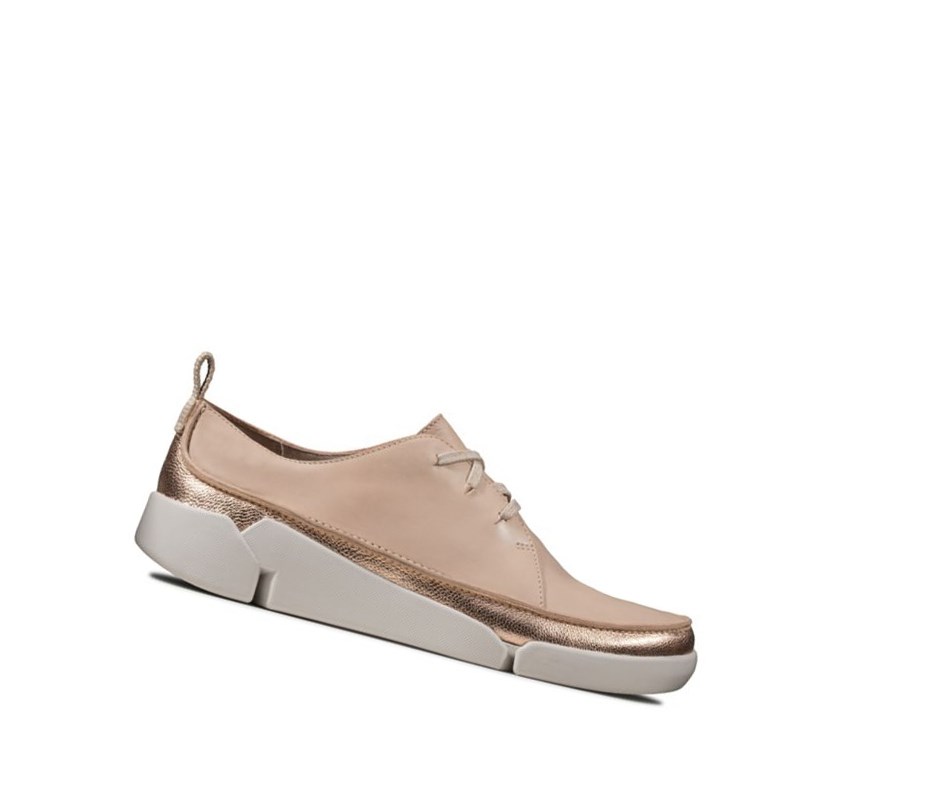 Zapatillas Casuales Clarks Tri Clara Cuero Mujer Arena | DAPH-16985