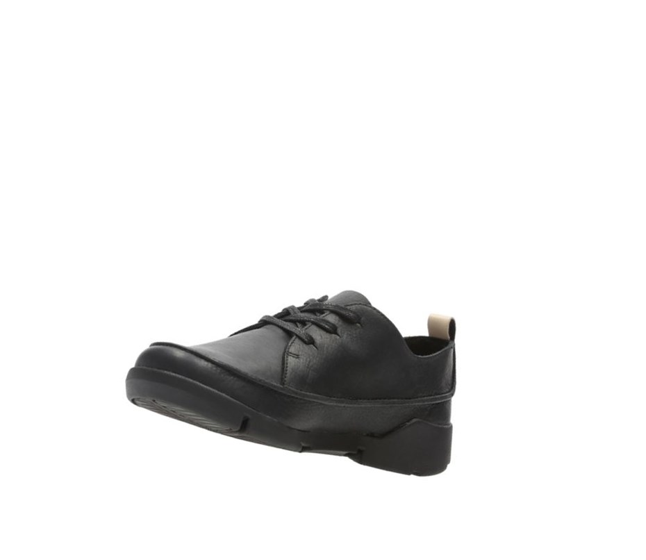 Zapatillas Casuales Clarks Tri Clara Cuero Mujer Negras | MWEV-63108