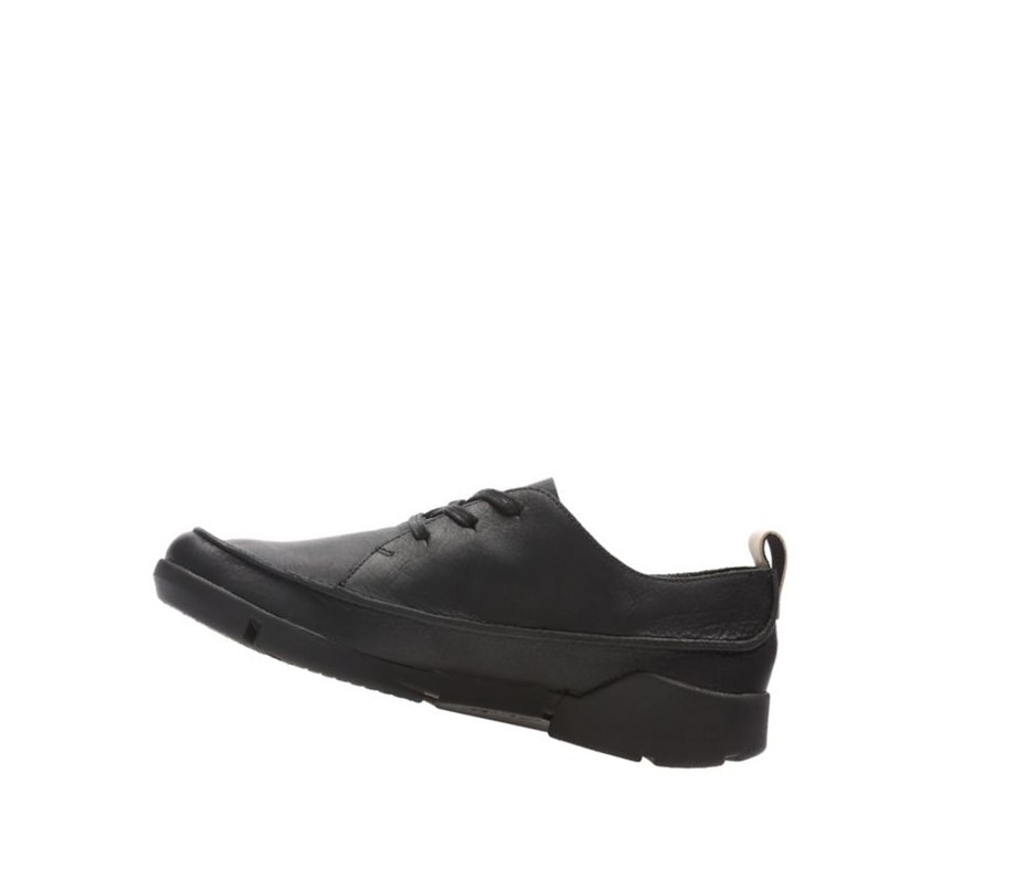 Zapatillas Casuales Clarks Tri Clara Cuero Mujer Negras | MWEV-63108