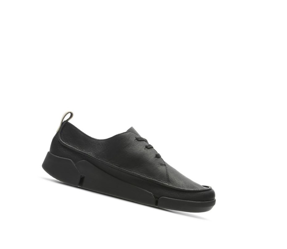 Zapatillas Casuales Clarks Tri Clara Cuero Mujer Negras | MWEV-63108