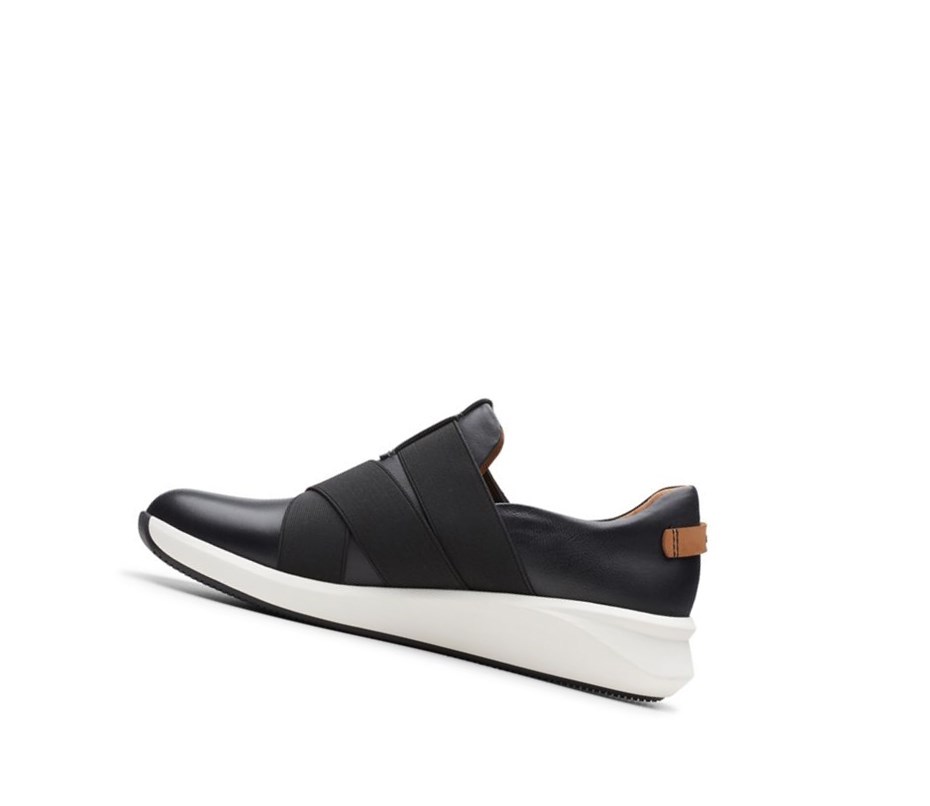 Zapatillas Casuales Clarks Un Rio Correa Cuero Mujer Negras | CRHA-73829