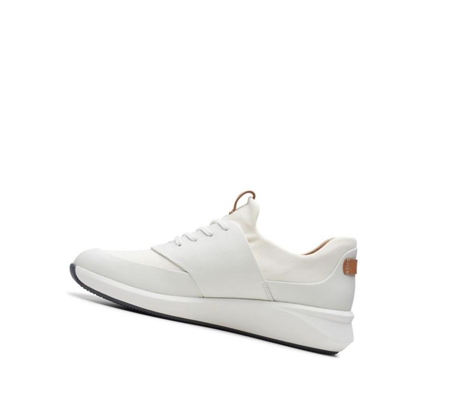 Zapatillas Casuales Clarks Un Rio Encaje Cuero Mujer Blancas | RELN-04827