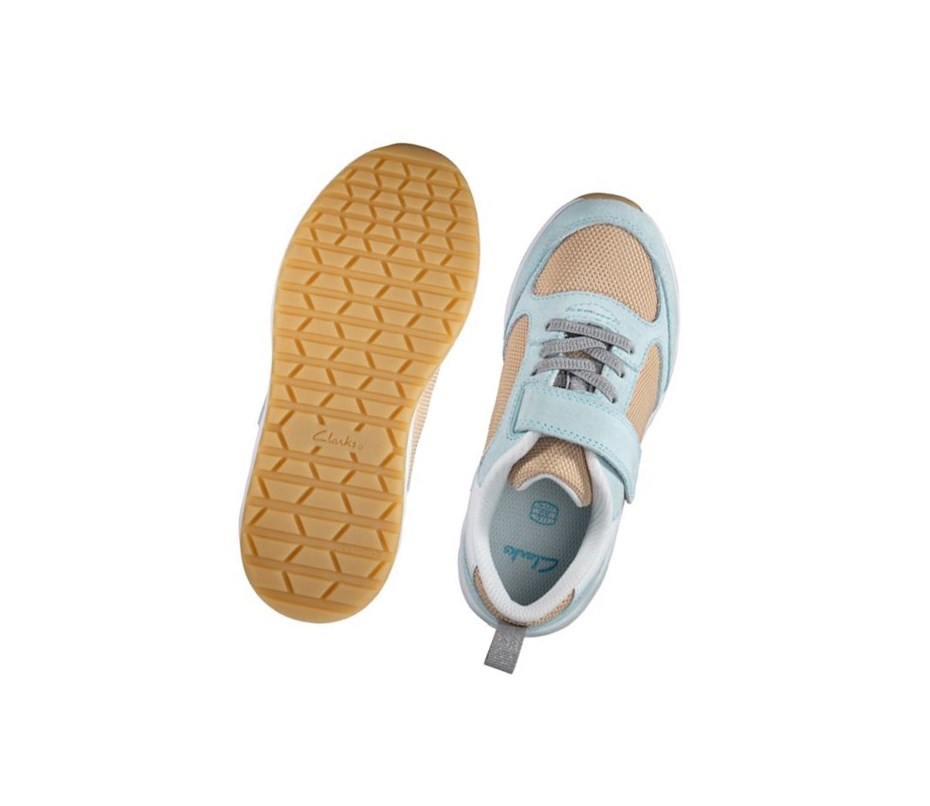 Zapatillas Clarks Aeon Flex Textil Niña Azules Claro | JMXB-93750