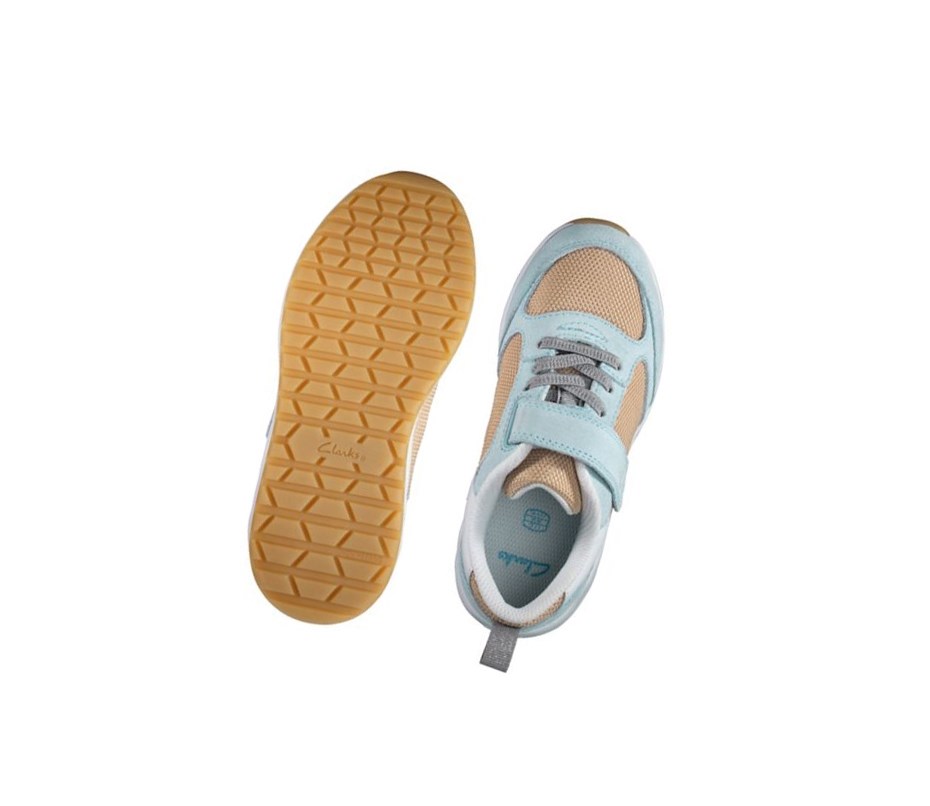 Zapatillas Clarks Aeon Flex Textil Niña Azules Claro | VDYT-75128