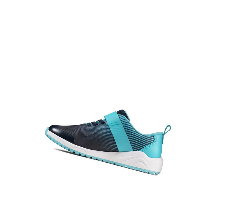 Zapatillas Clarks Aeon Pace Cuero Niña Azul Marino | FAIH-10637