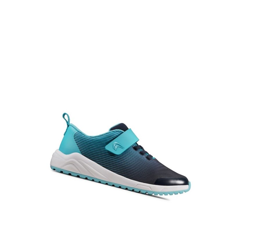 Zapatillas Clarks Aeon Pace Cuero Niña Azul Marino | FAIH-10637