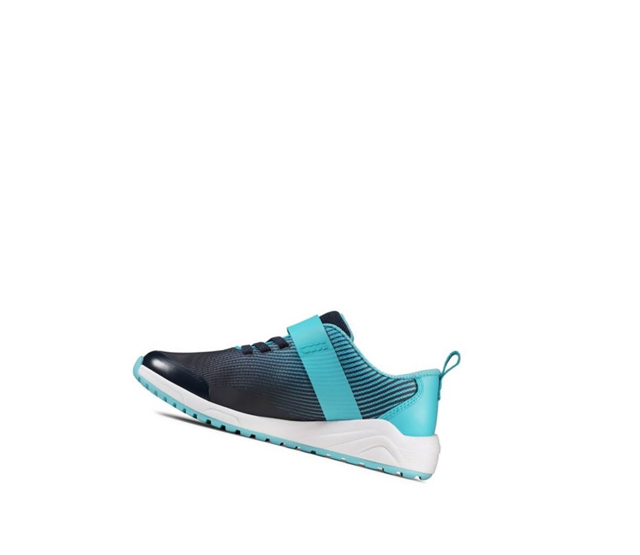 Zapatillas Clarks Aeon Pace Cuero Niña Azul Marino | FAMV-17524