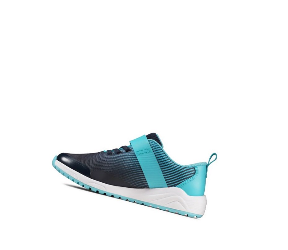 Zapatillas Clarks Aeon Pace Cuero Niña Azul Marino | YHOB-47536