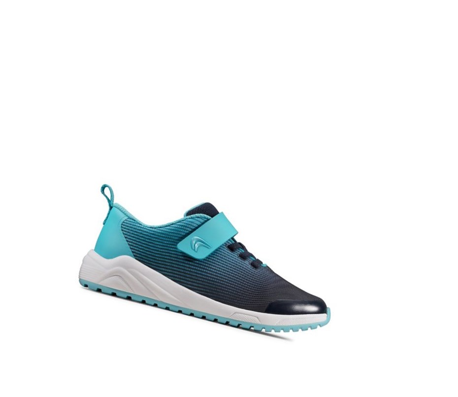 Zapatillas Clarks Aeon Pace Cuero Niña Azul Marino | YHOB-47536