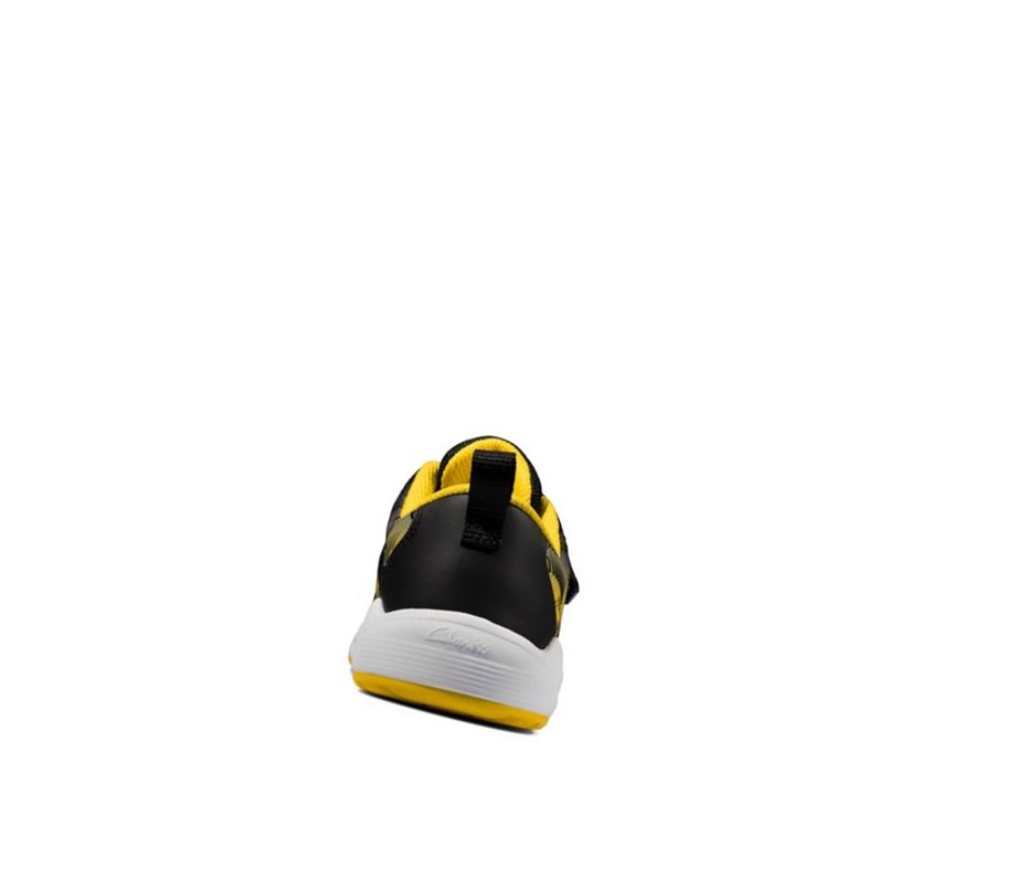 Zapatillas Clarks Aeon Pace Cuero Niña Negras Amarillo | CYNQ-05961