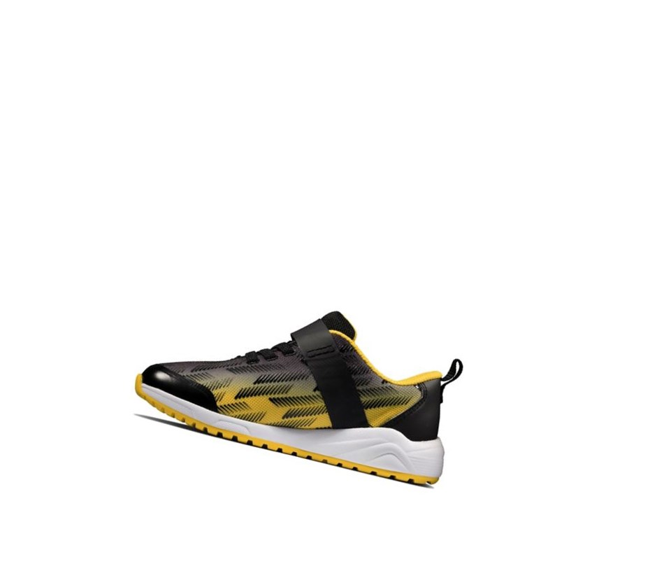 Zapatillas Clarks Aeon Pace Cuero Niña Negras Amarillo | WBEU-92708