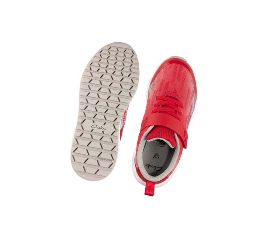 Zapatillas Clarks Aeon Pace Cuero Niña Rojas Gris | OYEN-84527